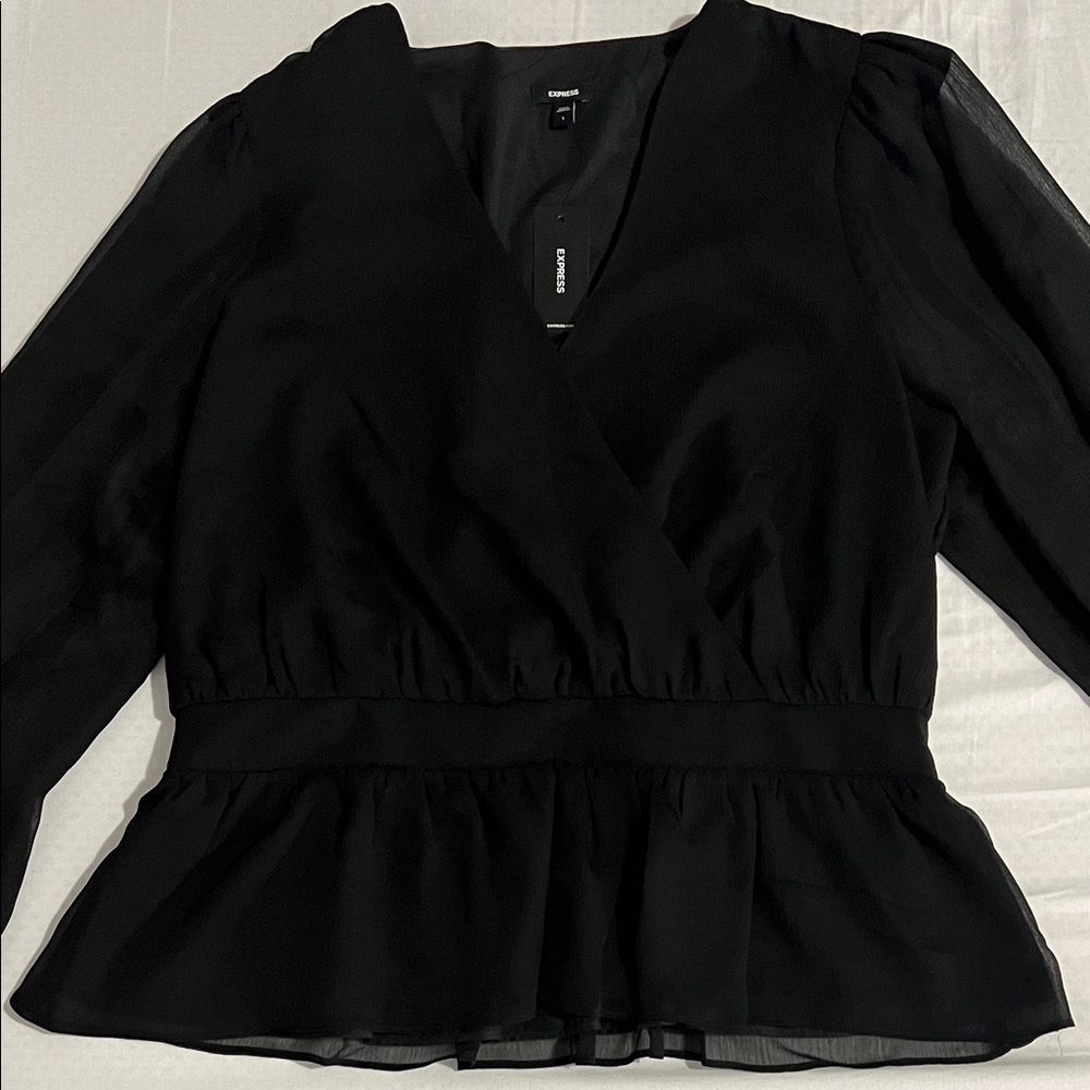 Express Black V-Neck Blouse